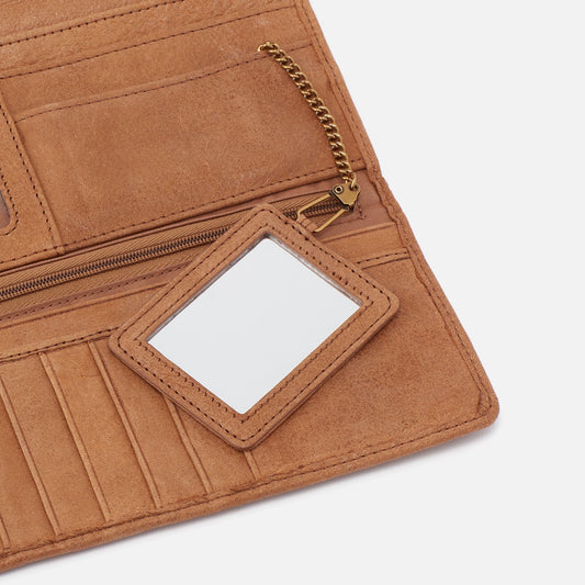 Rachel Continental Wallet in Buffed Leather - Whiskey