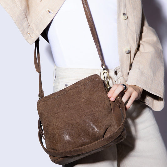 Starr Convertible Shoulder In Buffed Leather - Mocha