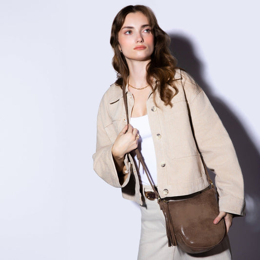 Lexi Crossbody In Buffed Leather - Mocha