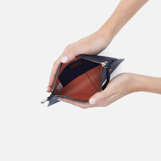 Vida Small Pouch in Micro Pebbled Leather - Mood Indigo