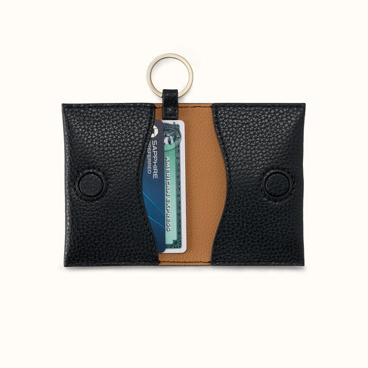 Vida Card Case In Micro Pebbled Leather