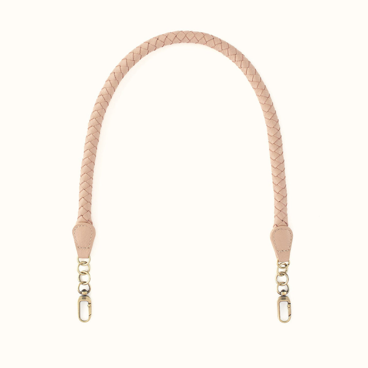 Skinny Braid Strap In Pebbled Leather - Stonewash- FOL