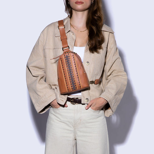 Fern Sling in Smooth Leather with Multi Stitch - Timberline