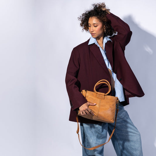 Sheila Medium Satchel In Buffed Leather