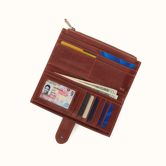 Dunn Continental Wallet In Patina Leather