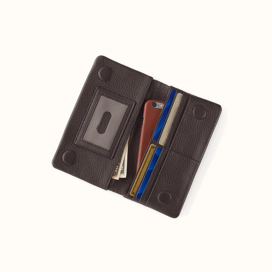 Lumen Continental Wallet In Pebbled Leather