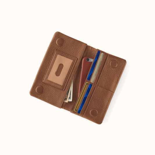 Lumen Continental Wallet In Pebbled Leather