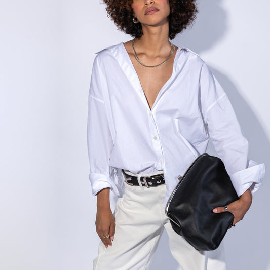 Alba Frame Large Shoulder In Pebbled Leather