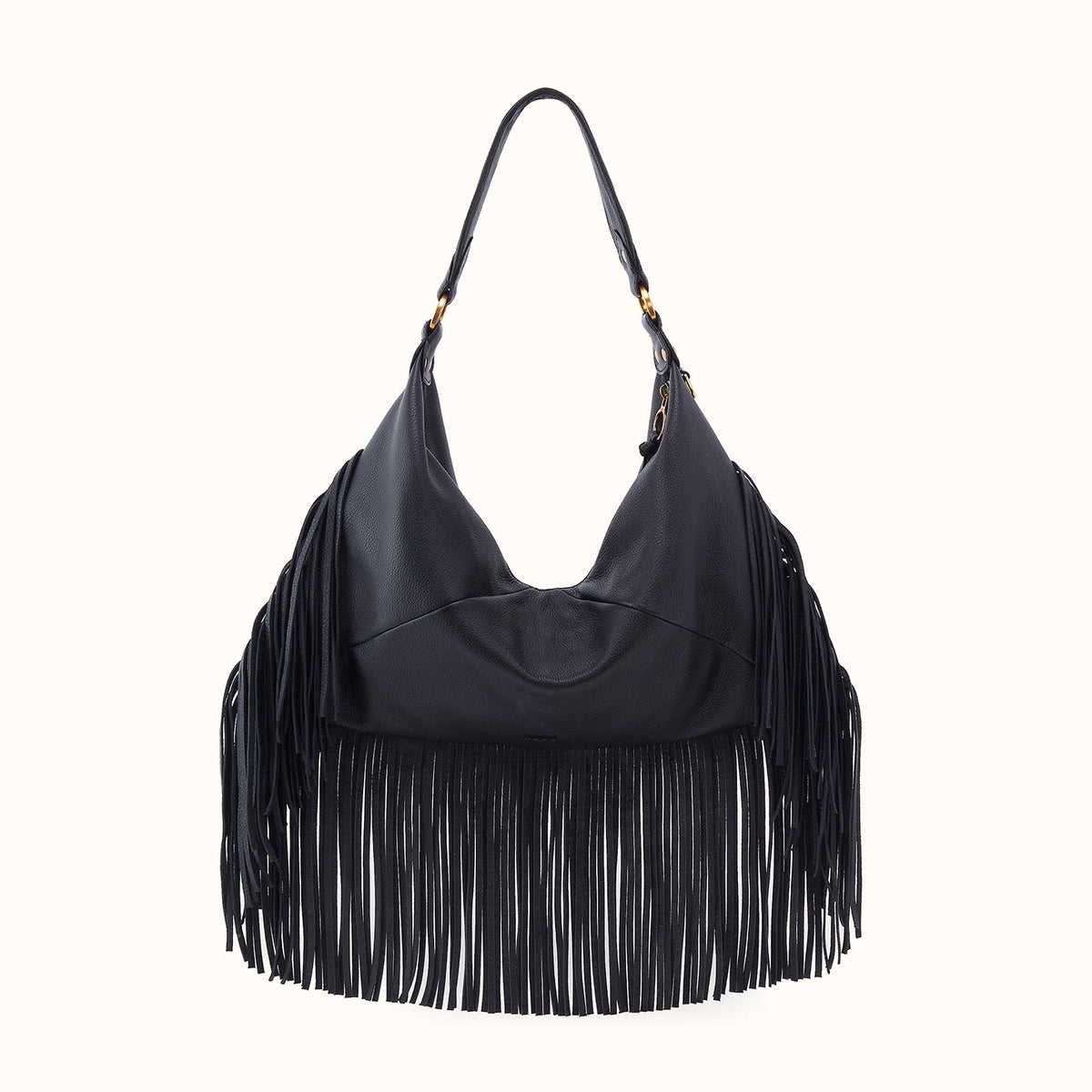 Paloma Hobo In Pebbled Leather - Black