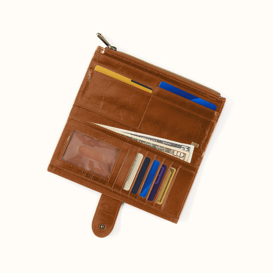 Dunn Continental Wallet In Polished Leather