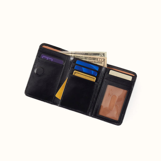 Jill Trifold Wallet In Polished Leather