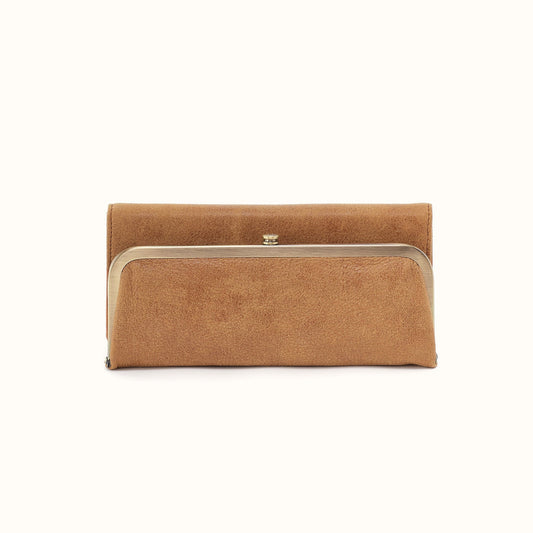 Rachel Continental Wallet in Buffed Leather - Whiskey- FOL