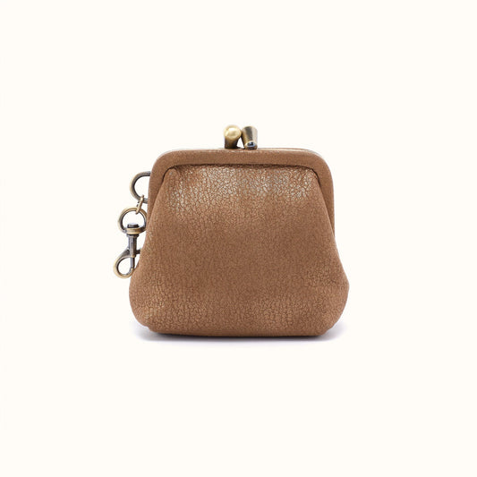 Alba Frame Clip Pouch In Metallic Leather