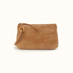 Daisy Daze Large Wristlet in Buffed Leather - Whiskey- FOL