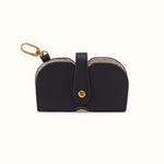Blink Glasses Holder in Pebbled Leather - Black- FOL