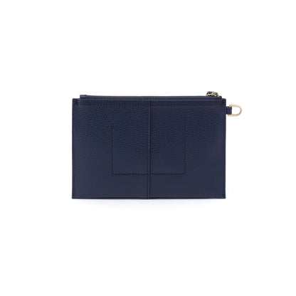 Vida Small Pouch In Micro Pebbled Leather - Mood Indigo