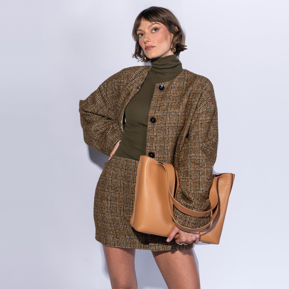 Vida Tote In Micro Pebbled Leather
