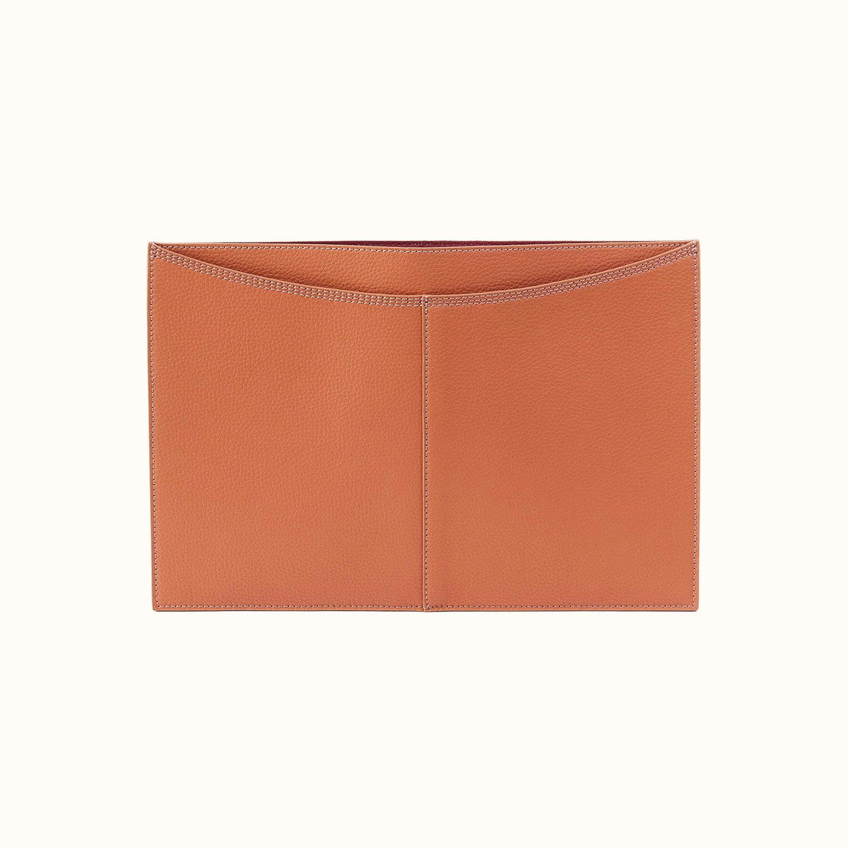 Vida Laptop Sleeve In Micro Pebbled Leather - Biscuit- FOL