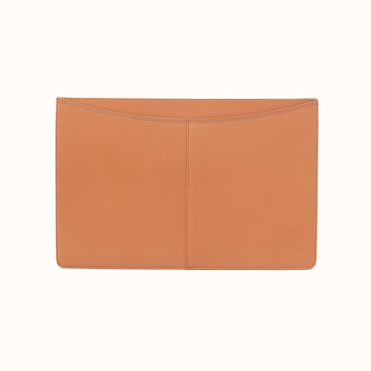 Vida Large Laptop Sleeve In Micro Pebbled Leather - Biscuit- FOL