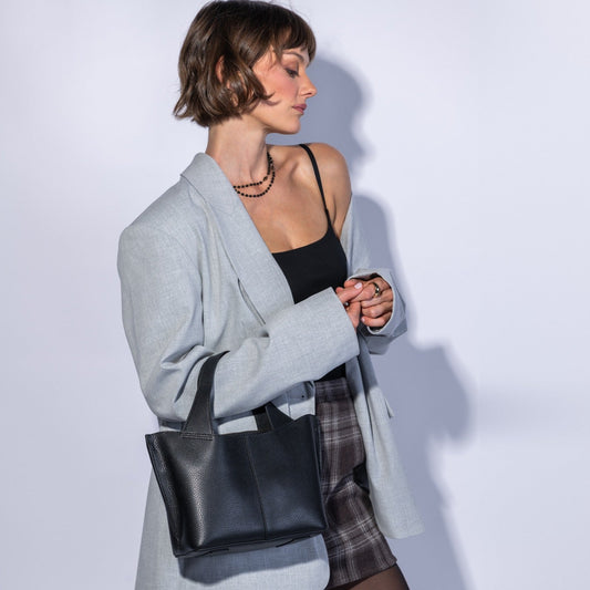 Vida Small Tote In Micro Pebbled Leather