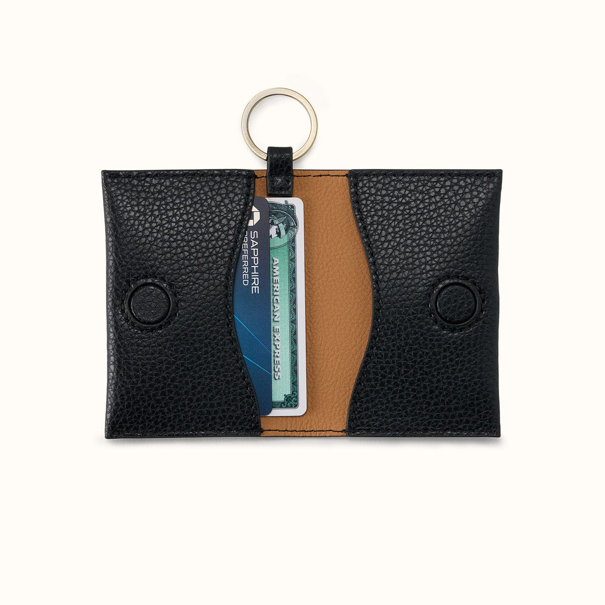 Vida Card Case In Micro Pebbled Leather