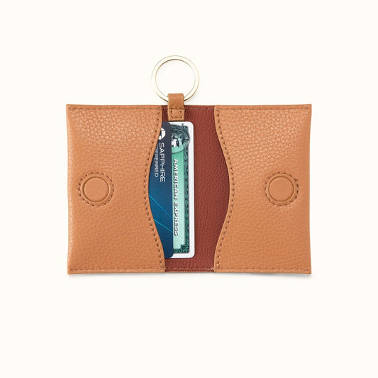 Vida Card Case In Micro Pebbled Leather