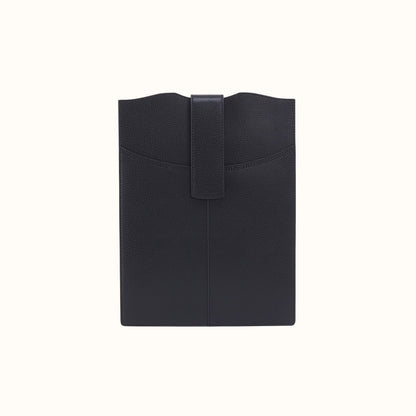Vida Vertical Laptop In Micro Pebbled Leather - Black