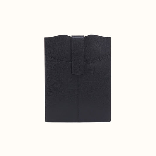 Vida Vertical Laptop In Micro Pebbled Leather - Black