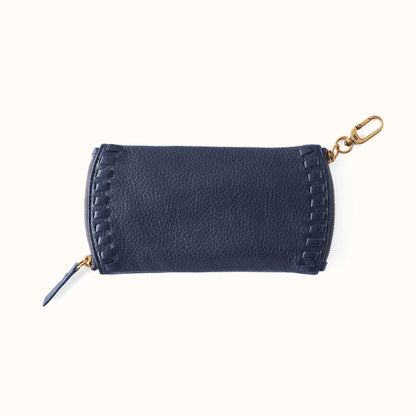 Spark Double Eyeglass Case In Pebbled Leather