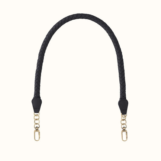 Skinny Braid Strap In Pebbled Leather