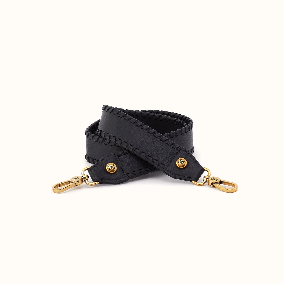 Whipstitch Guitar Strap In Pebbled Leather