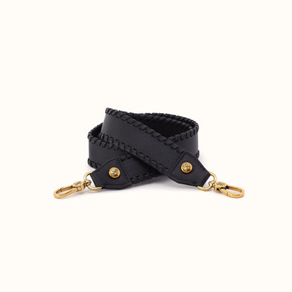 Whipstitch Guitar Strap In Pebbled Leather