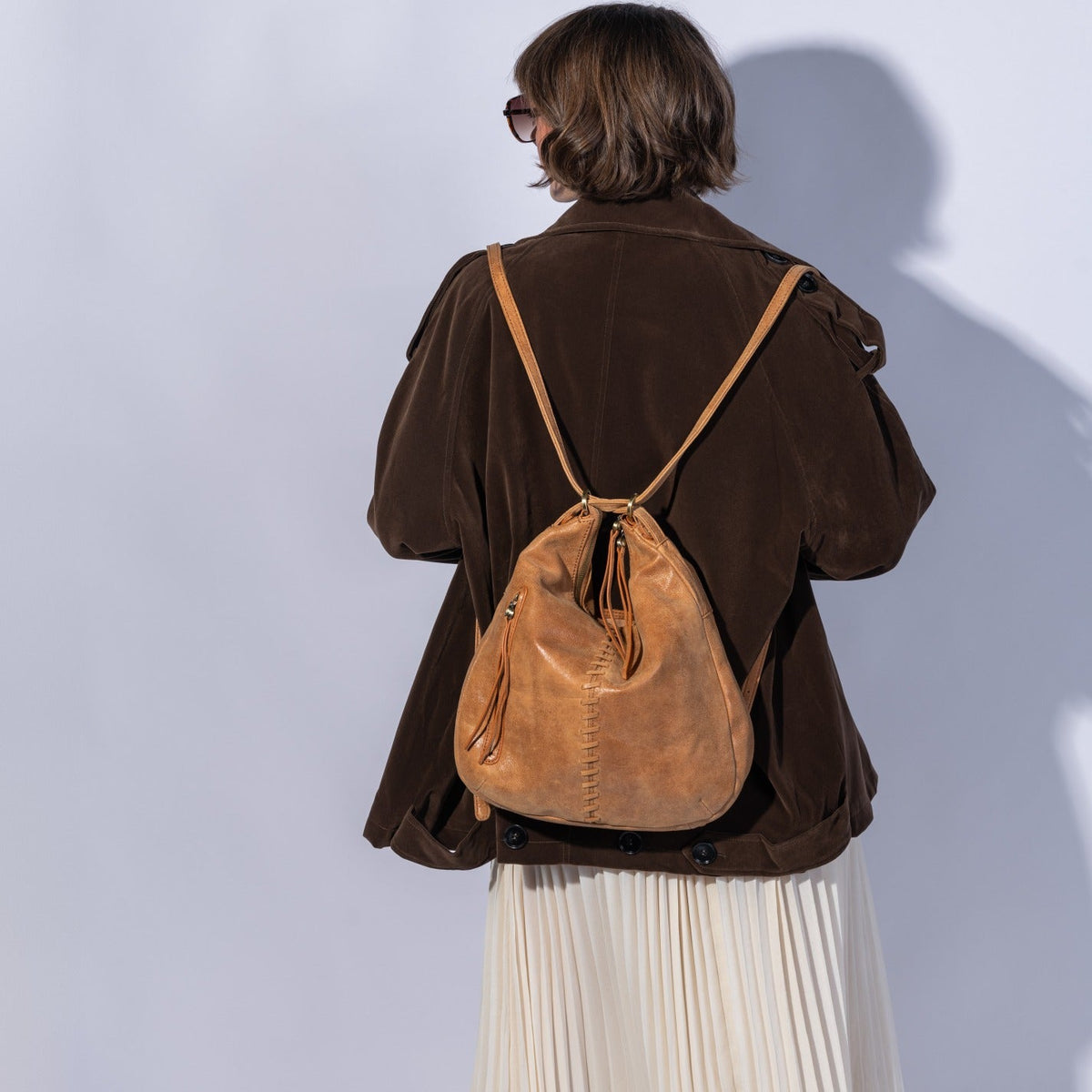 Merrin Convertible Backpack In Buffed Leather