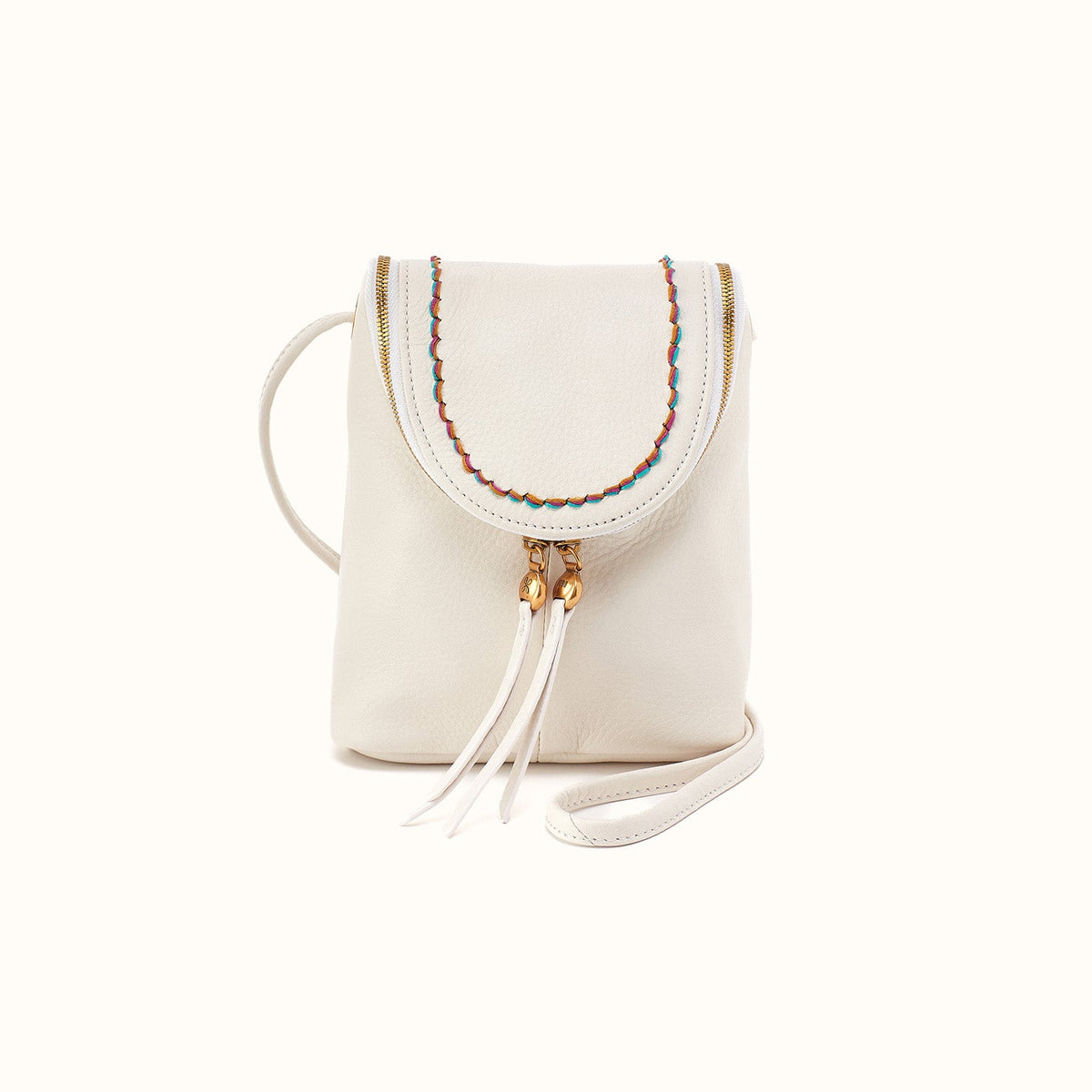 Fern Crossbody in Pebbled Leather - Coastal Cloud- FOL