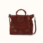 Sheila Large Satchel In Suede Leather - Chocolate