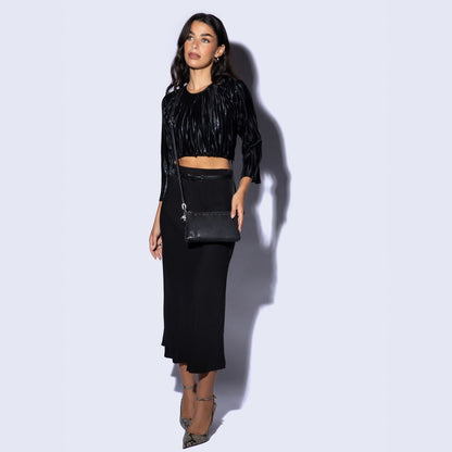 Darcy Crossbody In Buffed Leather - Black