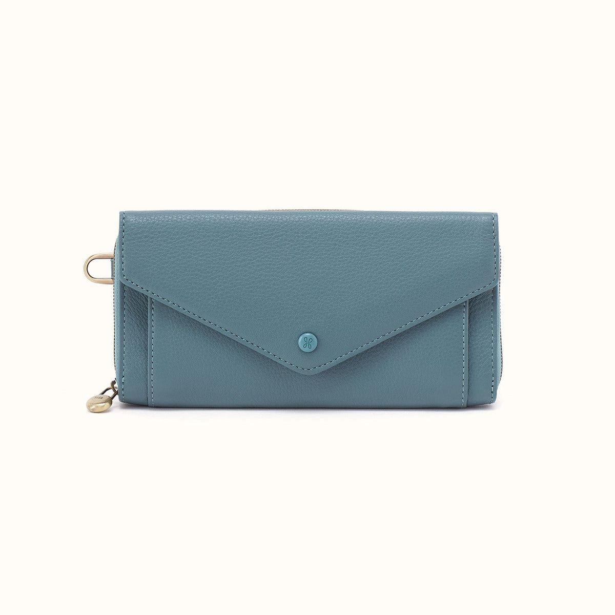 Goldie Large Wallet in Pebbled Leather - Agave Leaf- FOL