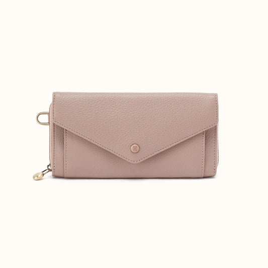 Goldie Large Wallet in Pebbled Leather - Warm Adobe- FOL