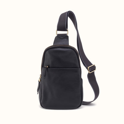 Cass Sling In Pebbled Leather - Black- FOL