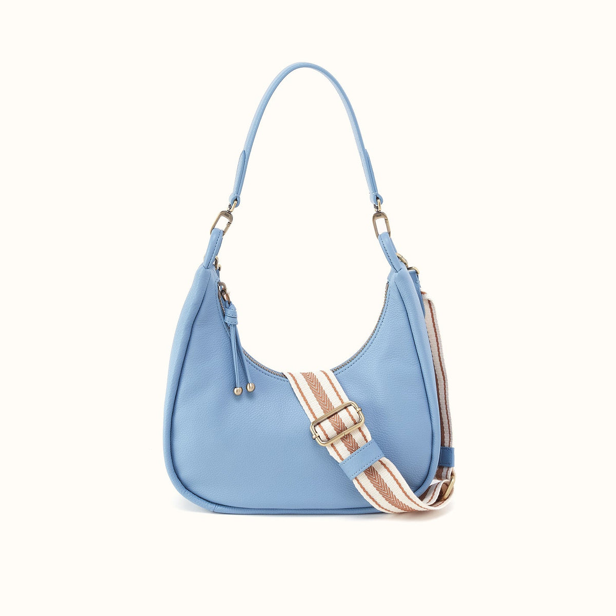 Cass Small Shoulder In Pebbled Leather - Seabreeze