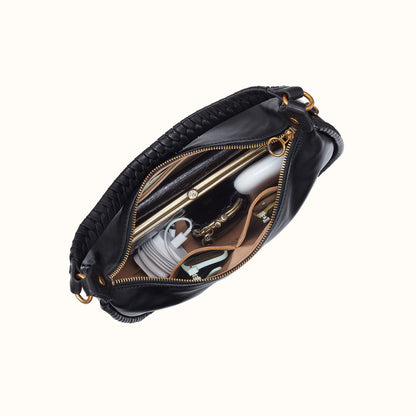 Mia Crescent Hobo In Smooth Leather