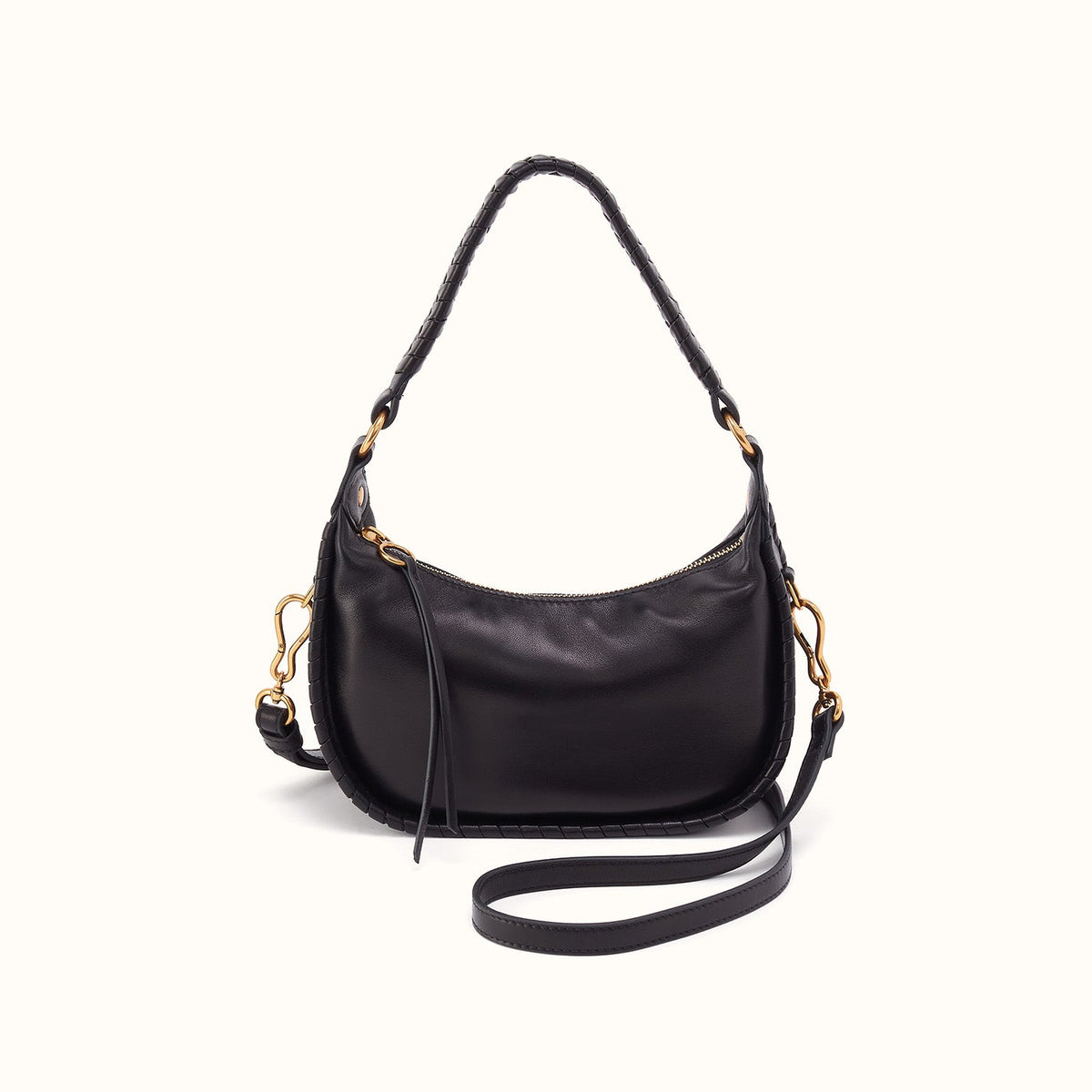 Mia Crescent Small Hobo In Smooth Leather