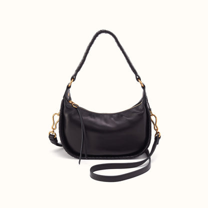 Mia Crescent Small Hobo In Smooth Leather