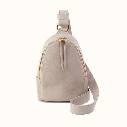 Fern Sling In Pebbled Leather - Taupe- FOL