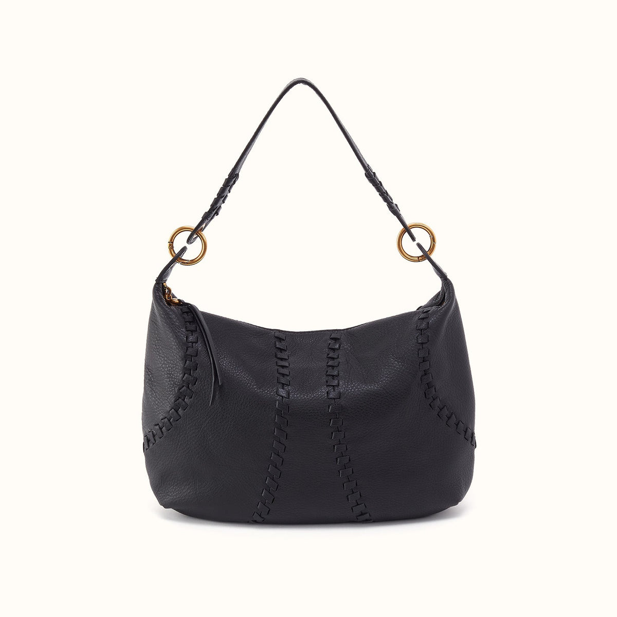 Opal Shoulder In Pebbled Leather - Black