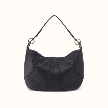 Opal Shoulder In Pebbled Leather - Black