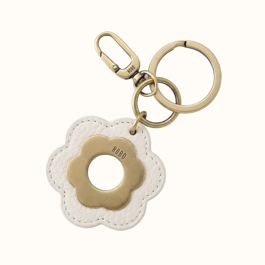 Daisy Keychain in Pebbled Leather - Coastal Cloud- FOL