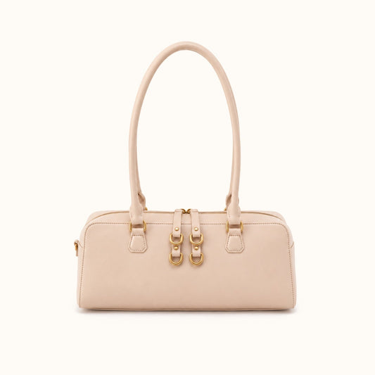 Sadie Satchel in Pebbled Leather - Stonewash