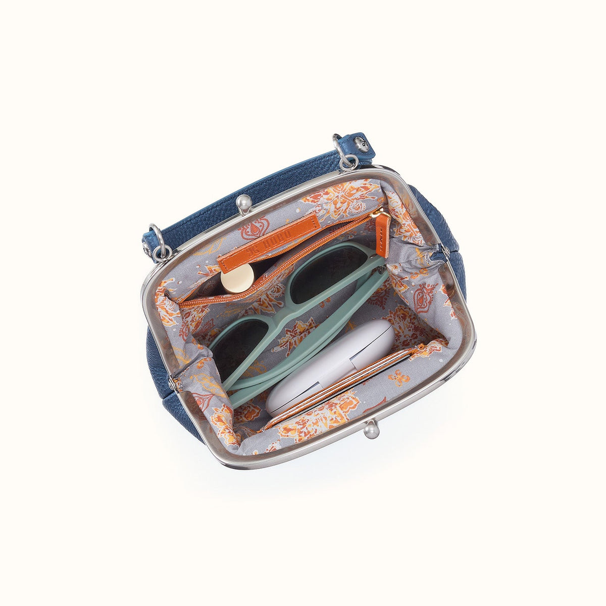 Alba Frame Crossbody In Metallic Leather