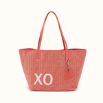 All That Tote in Woven Straw - Wild Rose Woven Straw- FOL